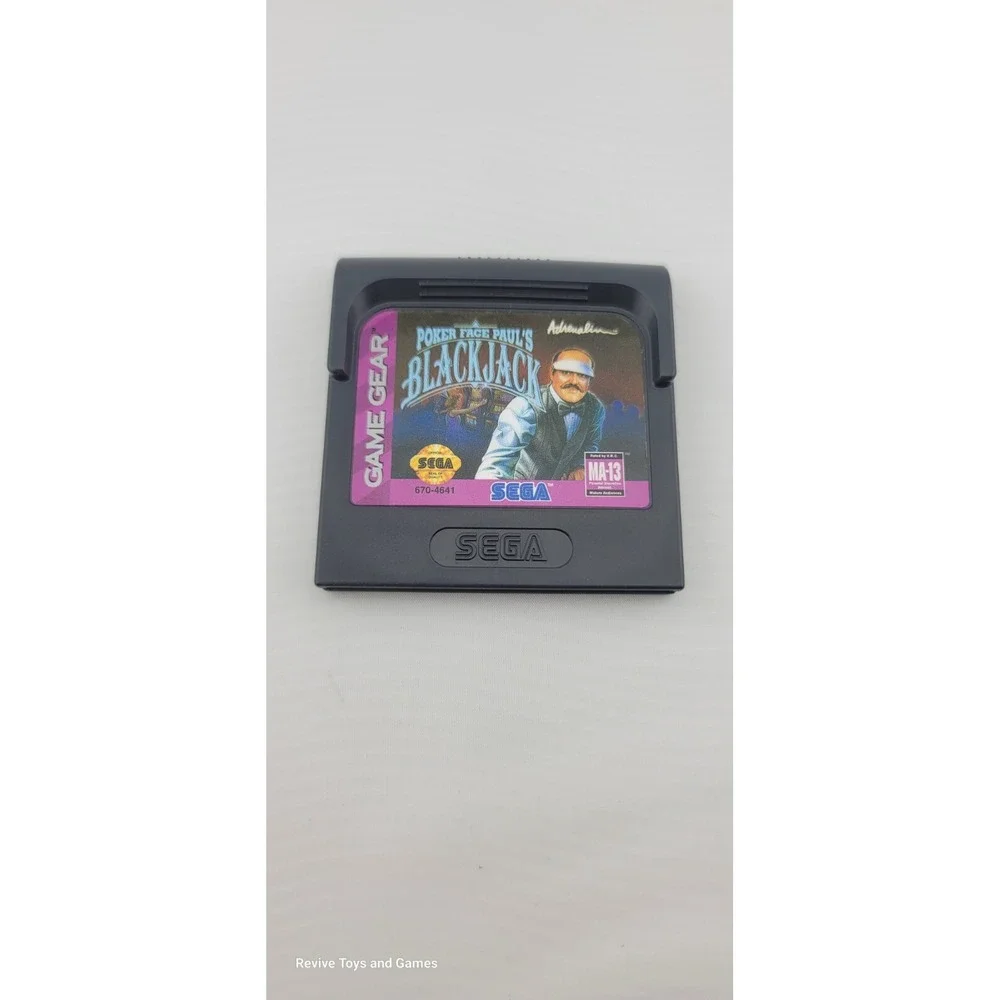 Poker Face Paul's Blackjack (Sega Game Gear 1992) Game Only Tested Working Great